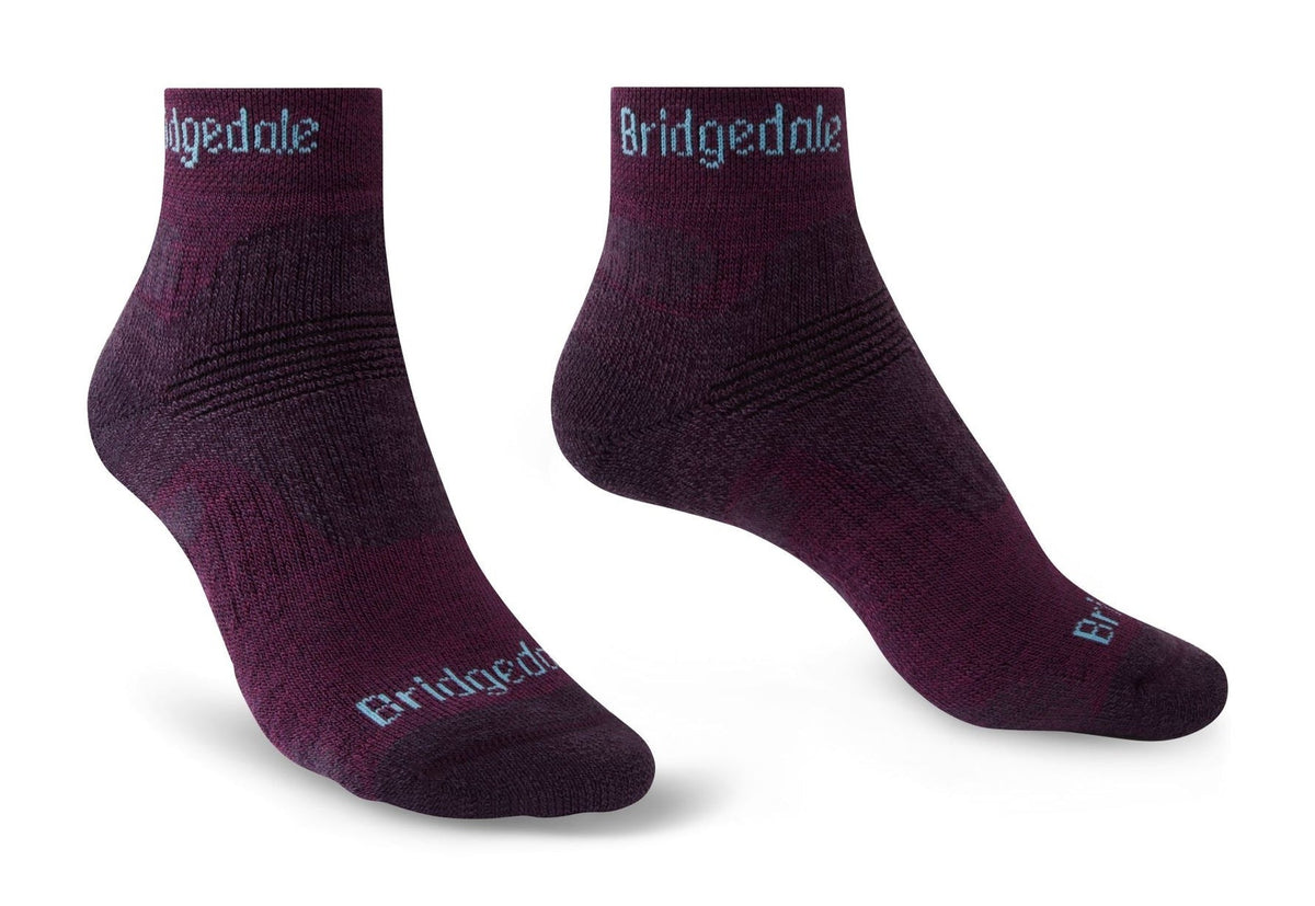 Bridgedale Women's Hike Midweight Merino Performance Ankle Socks in Dark Purple, product view