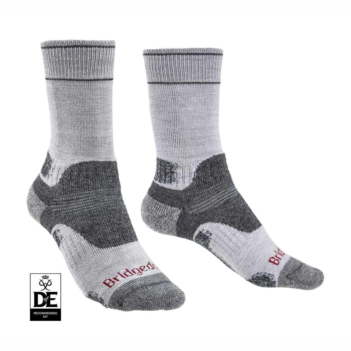 Bridgedale Women's Hike Midweight Merino Performance Boot Socks in Silver Grey, product view