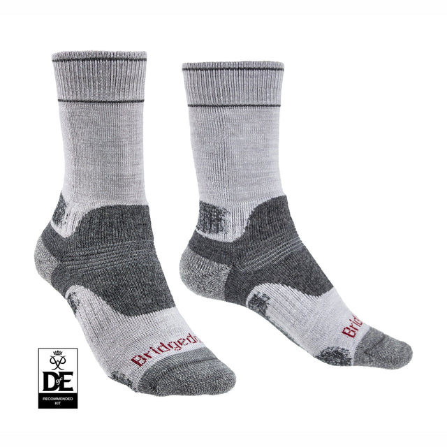 Bridgedale Women's Hike Midweight Merino Performance Boot Socks in Silver Grey, product view