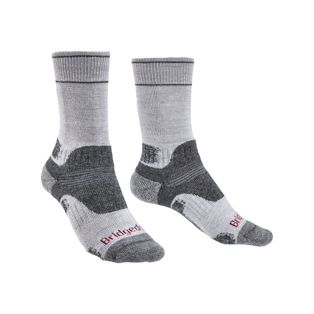 Bridgedale Women's Hike Midweight Merino Performance Boot Socks in Silver Grey, alternate view