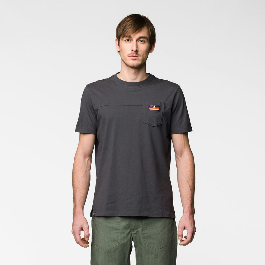 Wild Country Climbing Spotter T-Shirt Man Outdoor Action Onyx - Front Fit on Model