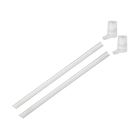 CamelBak Eddy+ replacement bite valve and straw in clear silicone showing improved flow design