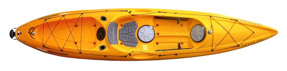 Mission CATCH 390 kayak, Orange Fade, top view