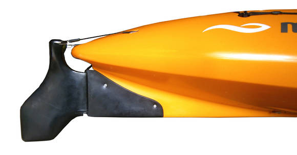 Mission CATCH 390 kayak, rudder detail