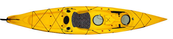 Mission CATCH 420 EXP kayak, Yellow, top view