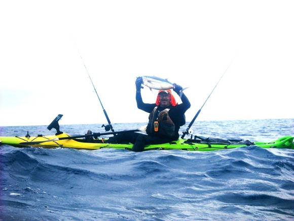 Mission CATCH 420 EXP kayak, angler with a catch