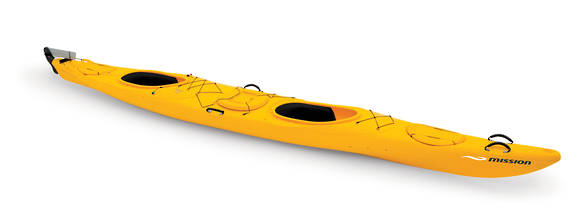 Mission ECO NIIZH 565 (COM) kayak, Yellow, three-quarter view