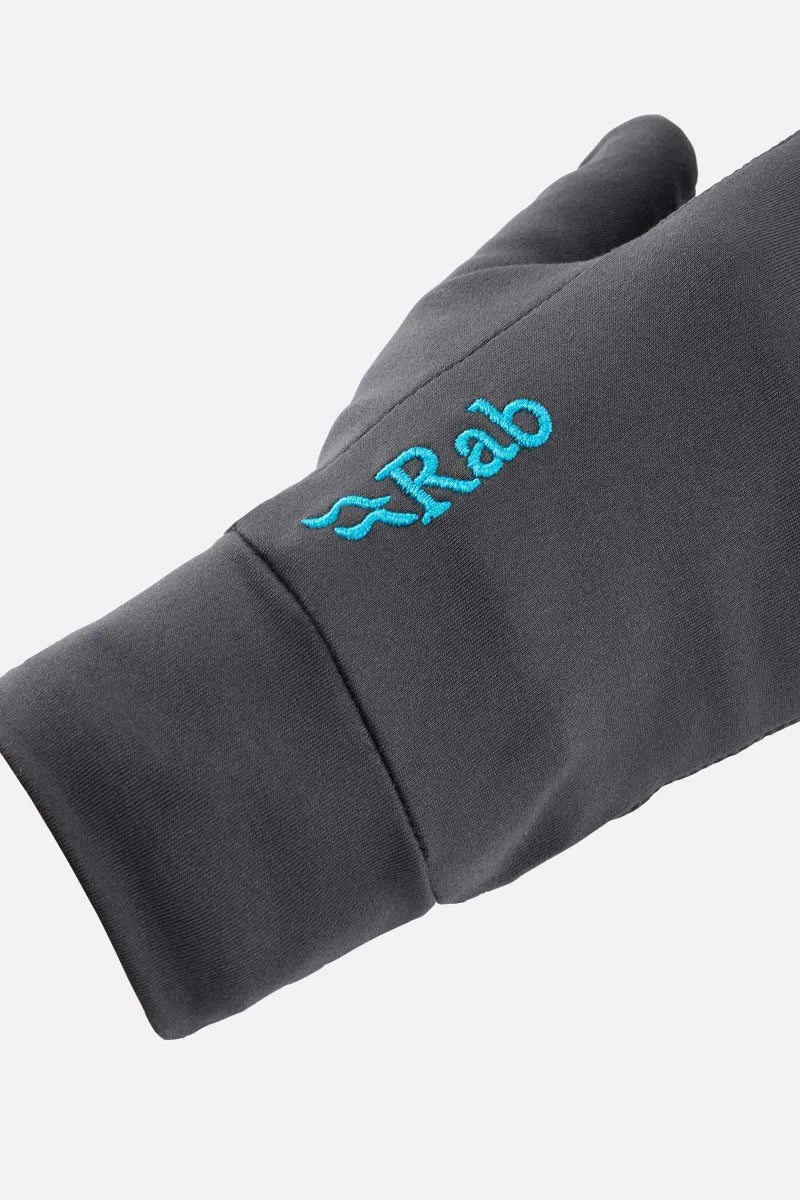 Rab Women's Flux Liner Glove Outdoor Action Black- cuff