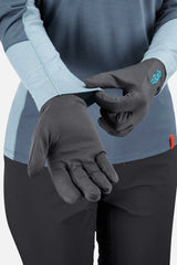 Rab Women's Flux Liner Glove Outdoor Action Black- fit