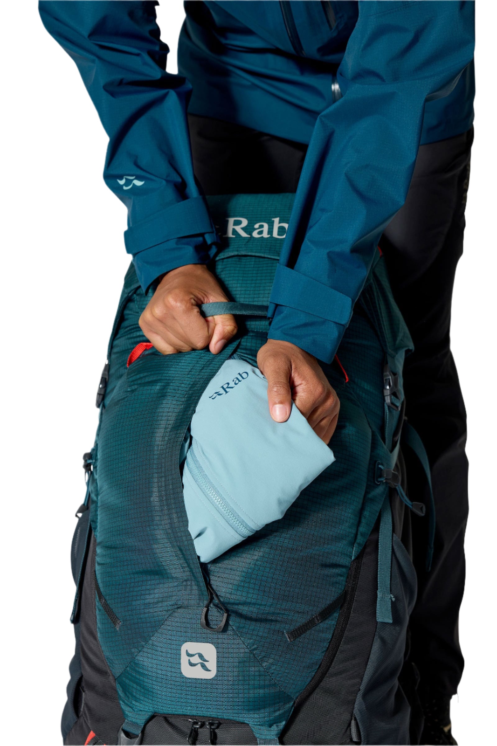 Rab Women's Hyperon ND65L Trekking Pack in Orion Blue/Anthracite - lid pocket