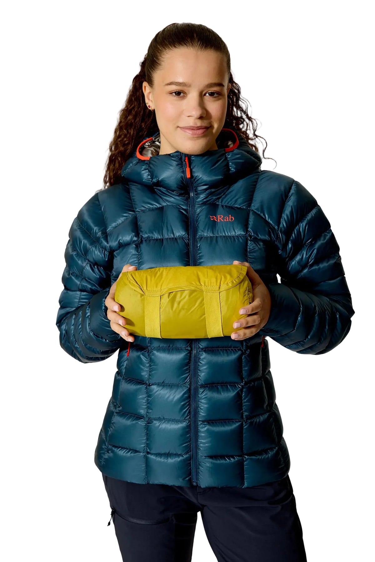 Rab Ionosphere 5 Sleep Mat in Dark Pollen - packed, worn
