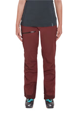 Rab Women's Khroma Kinetic Waterproof Ski Pants in Deep Heather - front, worn