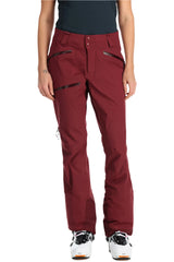 Rab Women's Khroma Kinetic Waterproof Ski Pants in Deep Heather - pocket, worn, front