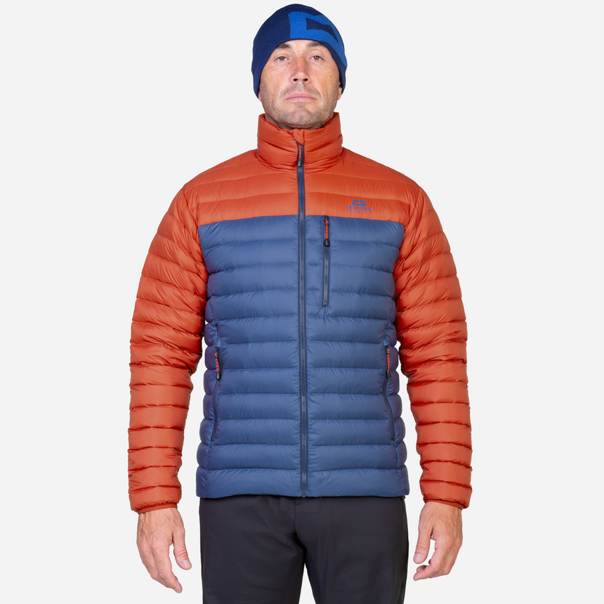 Mountain Equipment Earthrise Men's Jacket Outdoor Action Dusk/RedRock- front fit on model