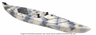 Mission CATCH 420 EXP (ruddered) kayak in Sand Camo, full kayak colour illustration. Image for illustrative purposes only. Actual colours, patterns and finish may vary.