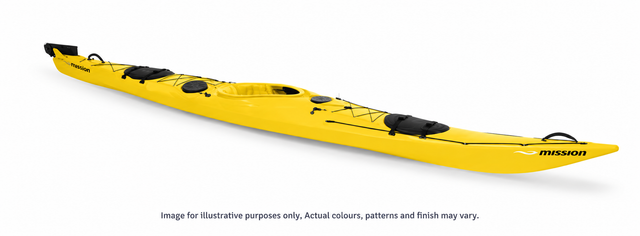 Mission ECO BEZHIG 540 kayak in Yellow, full kayak colour illustration. Image for illustrative purposes only. Actual colours, patterns and finish may vary.