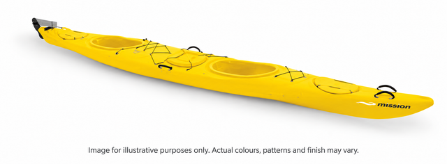 Mission ECO NIIZH 565 (XLT) kayak in Yellow, full kayak colour illustration. Image for illustrative purposes only. Actual colours, patterns and finish may vary.