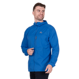 YKK moulded centre front zip detail on Mountain Equipment Aerofoil Hooded Men's Jacket in Atlantic Blue