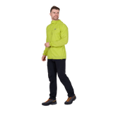 Mountain Equipment Aerofoil Hooded Men's Jacket in Vine Green - back view showing articulated pre-shaped sleeves