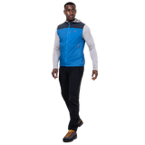 Mountain Equipment Aerotherm Men's Vest in Atlantic/Blue Nights - back view showing active fit and semi-elasticated hem