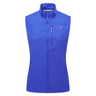 Mountain Equipment Aerotherm Women's Vest in Vivid Blue - front view showing EXOLITE 45 softshell fabric and active fit