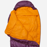 2-baffle anatomically offset foot box detail on Mountain Equipment Classic Eco 300 Women's Sleeping Bag in Raisin