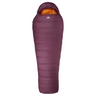 Mountain Equipment Classic Eco 300 Women's Sleeping Bag in Raisin - product preview showing 700+ fill power recycled down and Mountain Fit construction