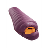 Mountain Equipment Classic Eco 500 Women's Sleeping Bag in Raisin - full length view showing spacious Mountain Fit and slanted box-wall baffle construction