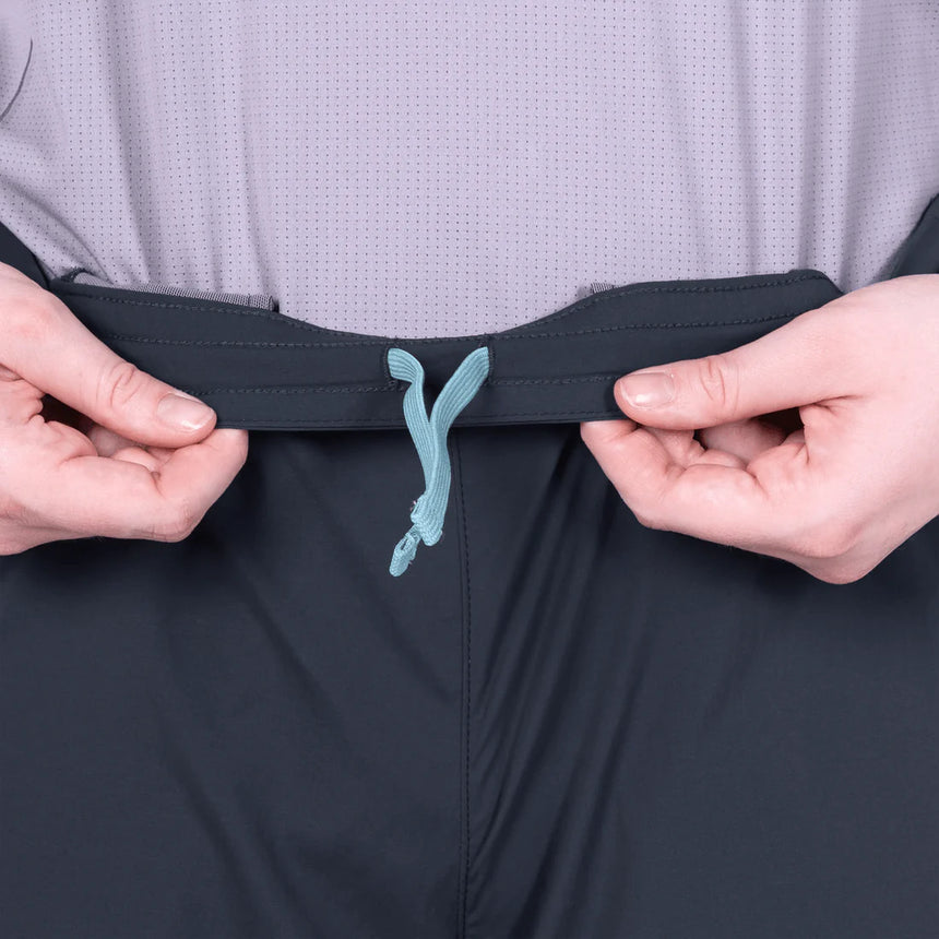 Zipped pocket detail on Mountain Equipment Dynamo Women's Short in Blue Nights