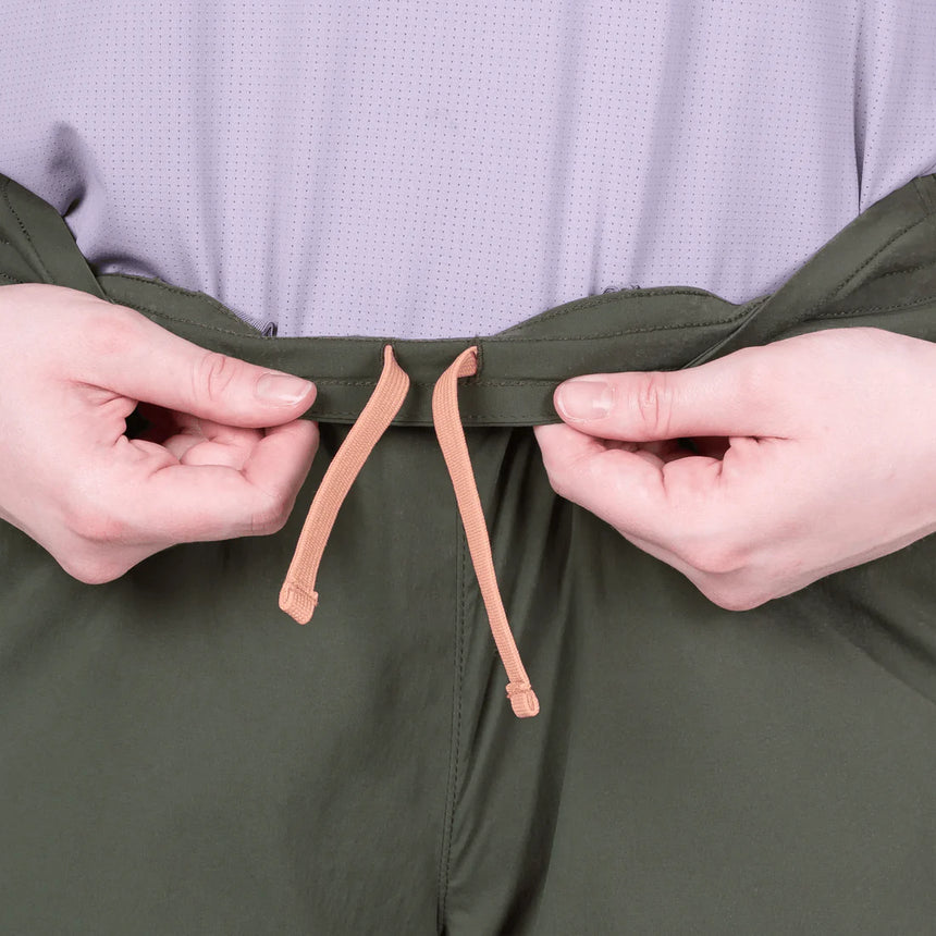 Mountain Equipment Dynamo Women's Short in Buckthorn - flat lay product shot