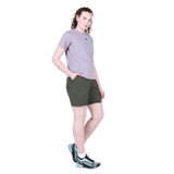 Zipped pocket detail on Mountain Equipment Dynamo Women's Short in Buckthorn