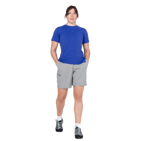 Mountain Equipment Dynamo Women's Short in Tufa - back view showing zipped rear pocket