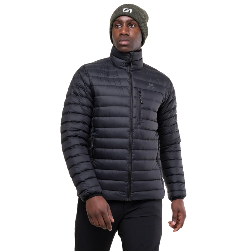 Two-way YKK moulded centre front zip detail on Mountain Equipment Earthrise Men's Jacket in Black