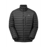 Mountain Equipment Earthrise Men's Jacket in Black - front view showing 100% recycled down insulation and stitch-through baffle construction