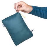 Mountain Equipment Earthrise Men's Vest in Fern - lifestyle view showing lightweight recycled down insulation for mountain and everyday use