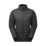 Mountain Equipment Earthrise Women's Jacket in Black - front view showing 100% recycled down insulation and stitch-through baffle construction