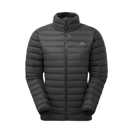 Mountain Equipment Earthrise Women's Jacket in Black - front view showing 100% recycled down insulation and stitch-through baffle construction