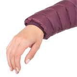 Two-way YKK moulded centre front zip detail on Mountain Equipment Earthrise Women's Jacket in Raisin