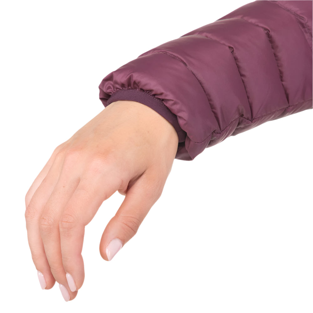 Two-way YKK moulded centre front zip detail on Mountain Equipment Earthrise Women's Jacket in Raisin