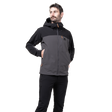 Mountain Equipment Frontier Men's Jacket in Anvil Grey/Black - front view showing EXOLITE 210 softshell fabric and alpine fit