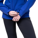 Mountain Equipment Frontier Women's Jacket in Black - front view showing EXOLITE 210 softshell fabric and alpine fit