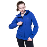 Mountain Equipment Frontier Women's Jacket in Clematis - front view showing EXOLITE 210 softshell fabric and alpine fit