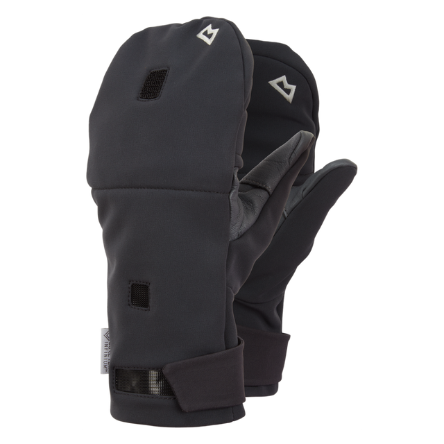 Mountain Equipment G2 Alpine Combi Mitt in Black/Shadow - showing convertible mitt and fingerless glove design