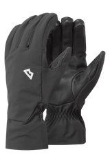 Mountain Equipment G2 Alpine Men's Glove in Black/Black - front view showing EXOLITE XP softshell fabric