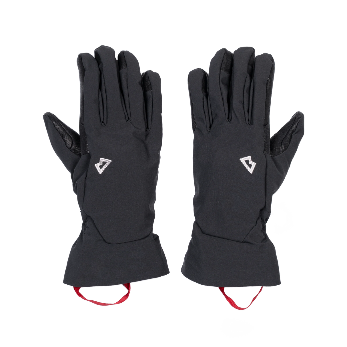 Mountain Equipment G2 Alpine Men's Glove in Black/Black - palm view showing water-resistant goatskin leather