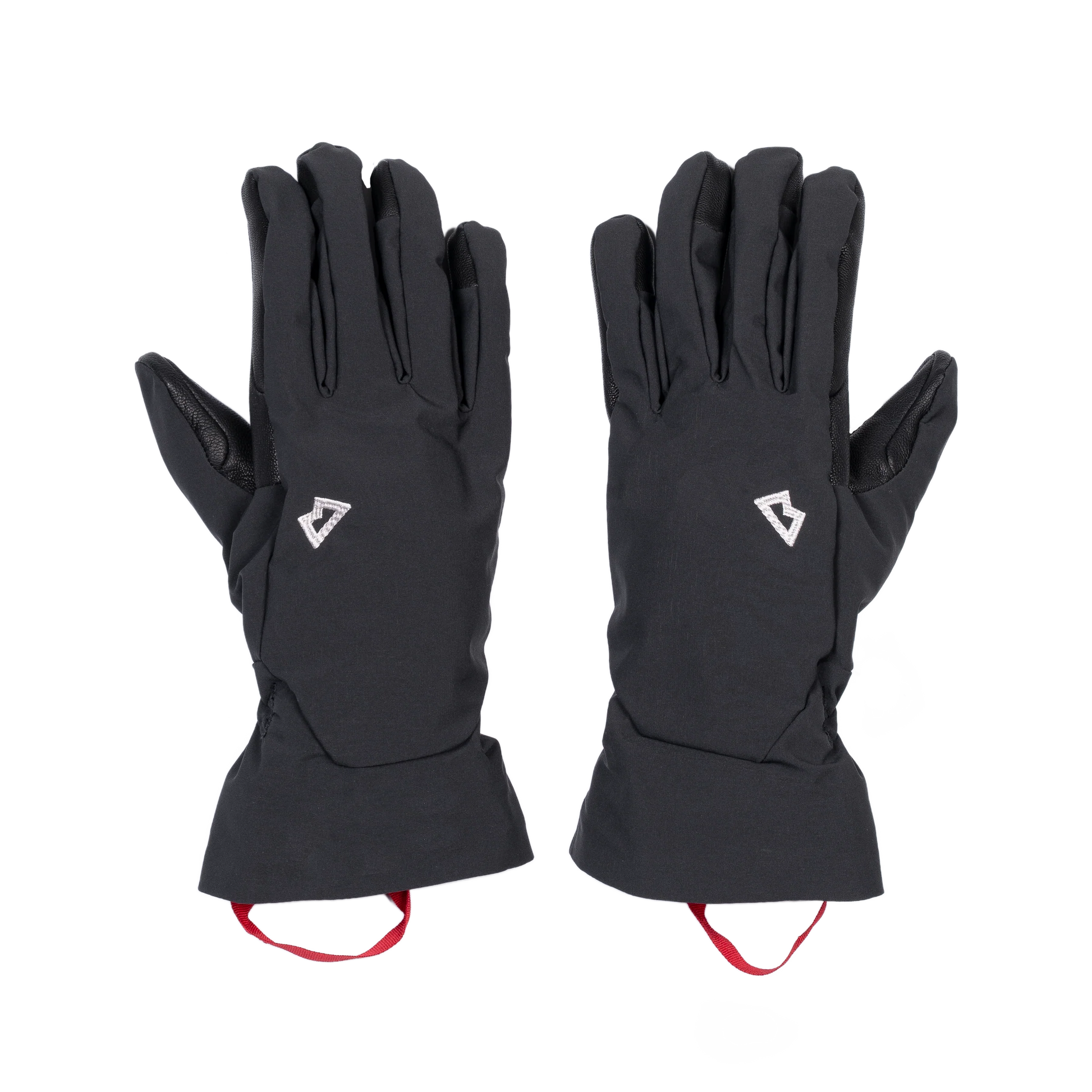 Mountain Equipment G2 Alpine Men's Glove in Black/Black - palm view showing water-resistant goatskin leather