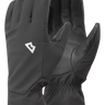 Mountain Equipment G2 Alpine Women's Glove in Black/Shadow - front view showing EXOLITE XP softshell fabric