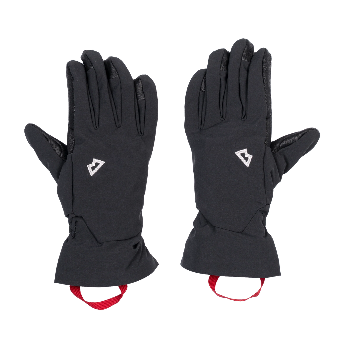 Mountain Equipment G2 Alpine Women's Glove in Black/Shadow - palm view showing water-resistant goatskin leather