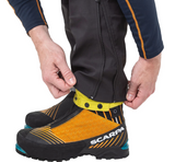 Zip-out stretch softshell gaiter with integrated lace hook on Mountain Equipment G2 GORE-TEX Mountain Men's Pant in Black