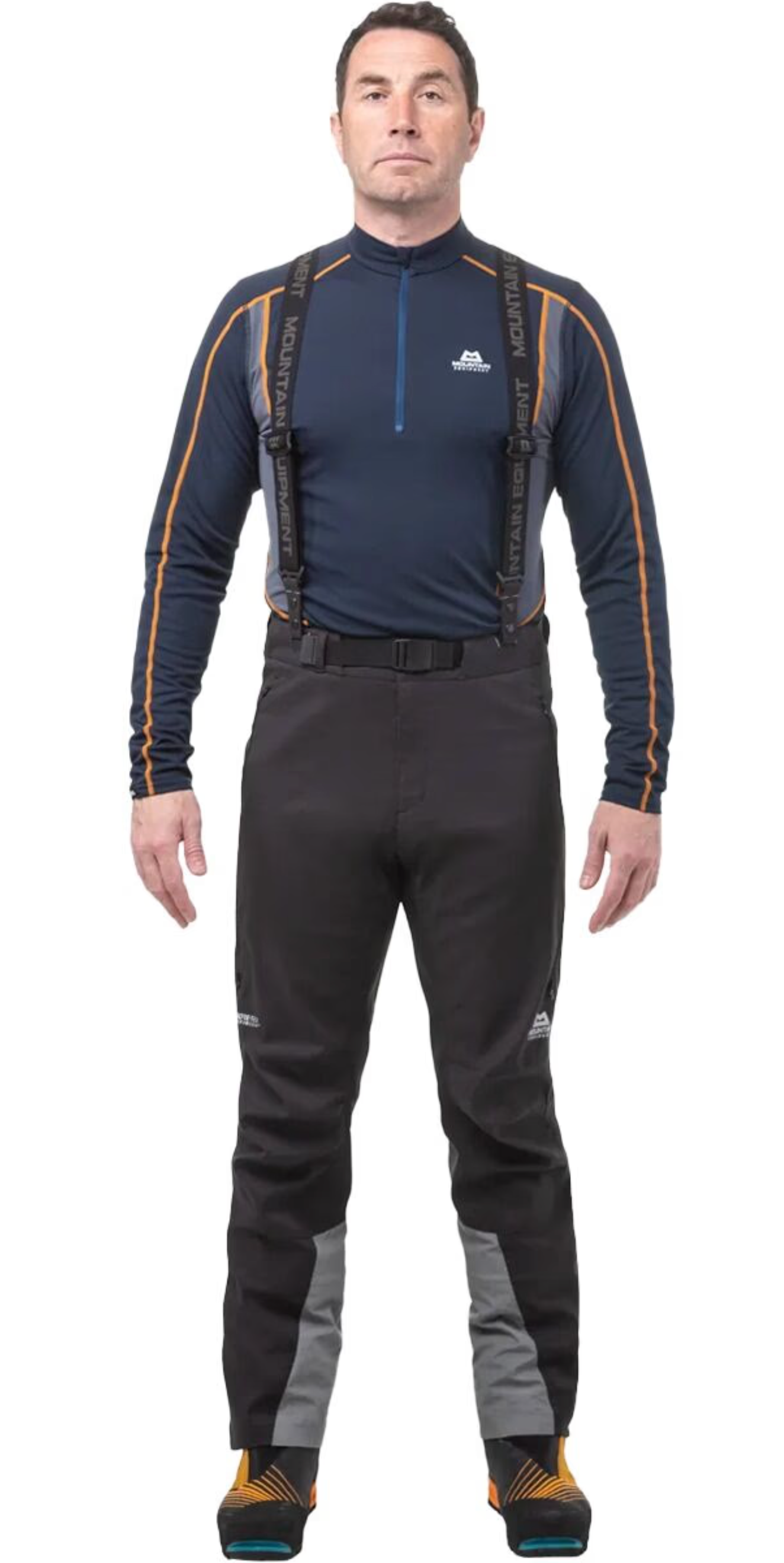 Mountain Equipment G2 GORE-TEX Mountain Men's Pant in Black - back view showing removable braces